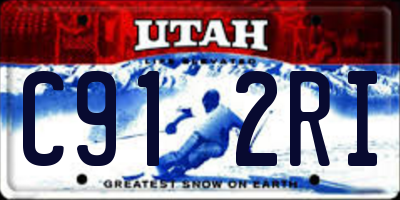 UT license plate C912RI