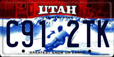 UT license plate C912TK