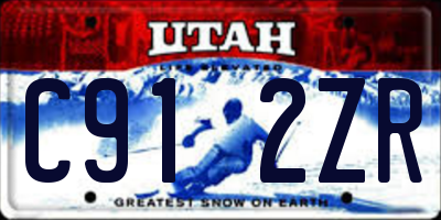 UT license plate C912ZR