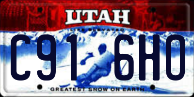 UT license plate C916HO