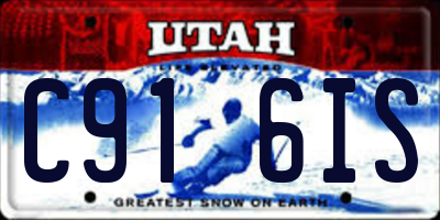 UT license plate C916IS