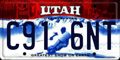 UT license plate C916NT