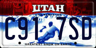 UT license plate C917SD