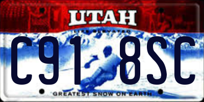 UT license plate C918SC