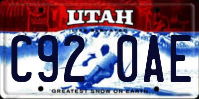 UT license plate C920AE