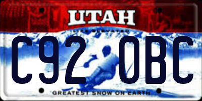 UT license plate C920BC