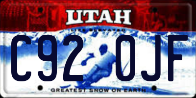 UT license plate C920JF