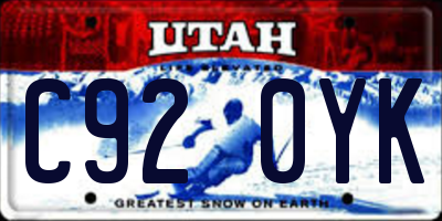 UT license plate C920YK