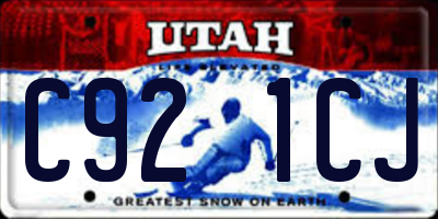 UT license plate C921CJ