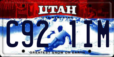 UT license plate C921IM