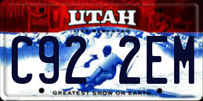 UT license plate C922EM