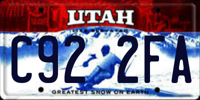UT license plate C922FA