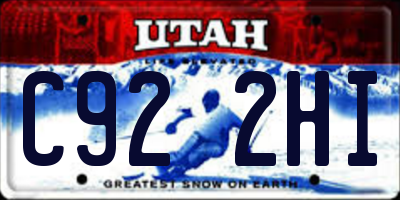UT license plate C922HI
