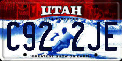 UT license plate C922JE