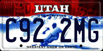 UT license plate C922MG