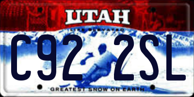 UT license plate C922SL