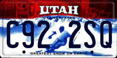 UT license plate C922SQ