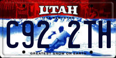 UT license plate C922TH