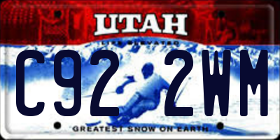 UT license plate C922WM