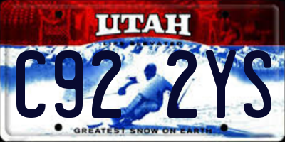 UT license plate C922YS