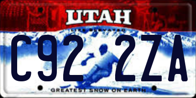 UT license plate C922ZA