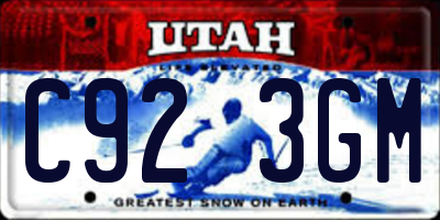 UT license plate C923GM