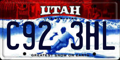 UT license plate C923HL