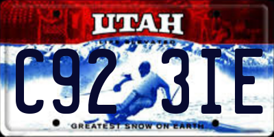 UT license plate C923IE