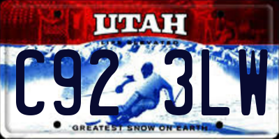 UT license plate C923LW