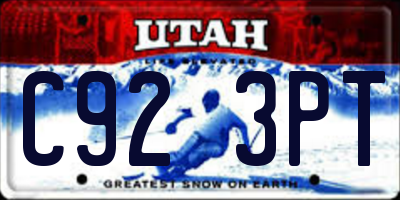 UT license plate C923PT