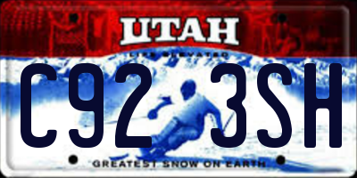UT license plate C923SH