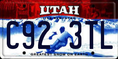 UT license plate C923TL