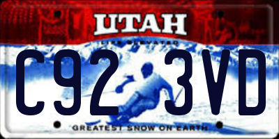 UT license plate C923VD