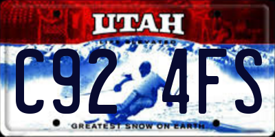 UT license plate C924FS