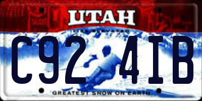 UT license plate C924IB