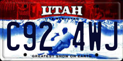 UT license plate C924WJ