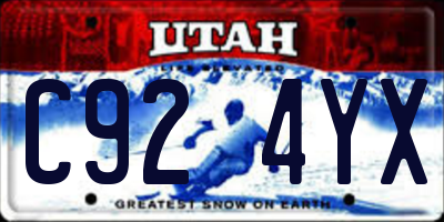 UT license plate C924YX