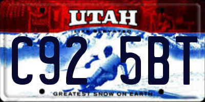 UT license plate C925BT