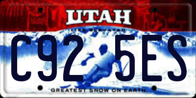 UT license plate C925ES