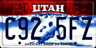 UT license plate C925FZ