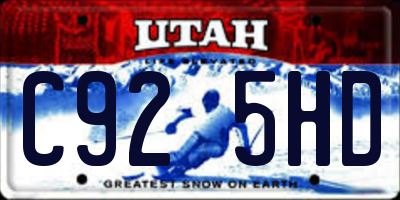 UT license plate C925HD
