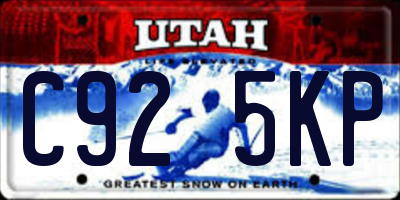 UT license plate C925KP