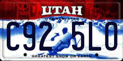 UT license plate C925LO