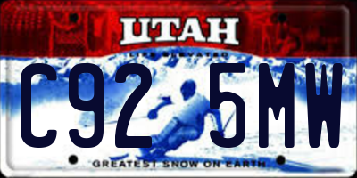 UT license plate C925MW