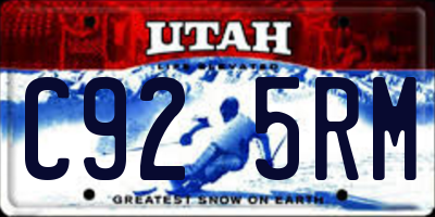 UT license plate C925RM