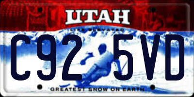 UT license plate C925VD