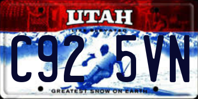 UT license plate C925VN