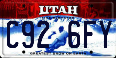 UT license plate C926FY