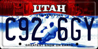 UT license plate C926GY