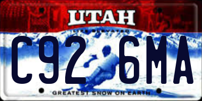UT license plate C926MA